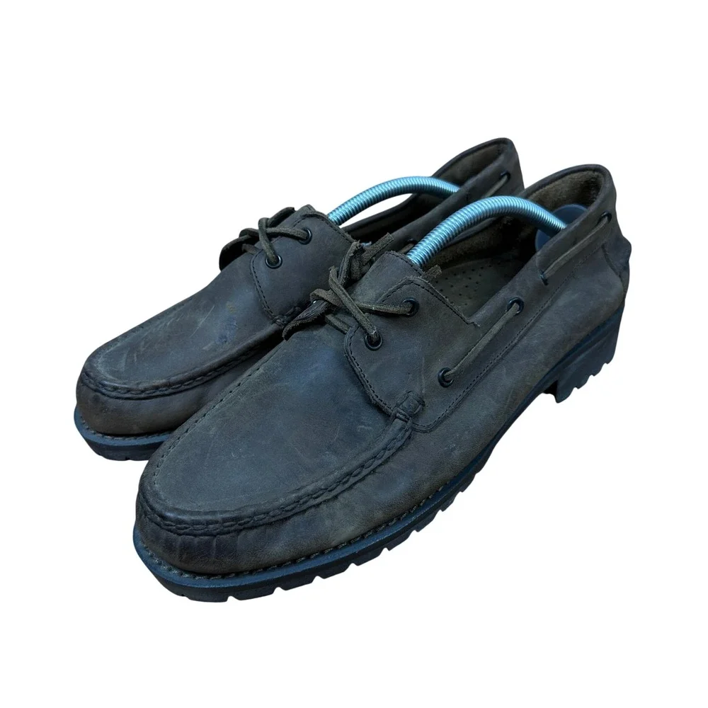 Thursday Boot Co Boat Shoes Mens 10 Brown Leather Lug Sole Handcrafted Mocs